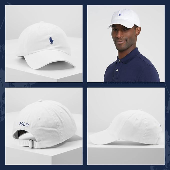 Men's Classic Polo Sports Pony Logo Hat, Cotton Chino Baseball Cap | Amazon (US)