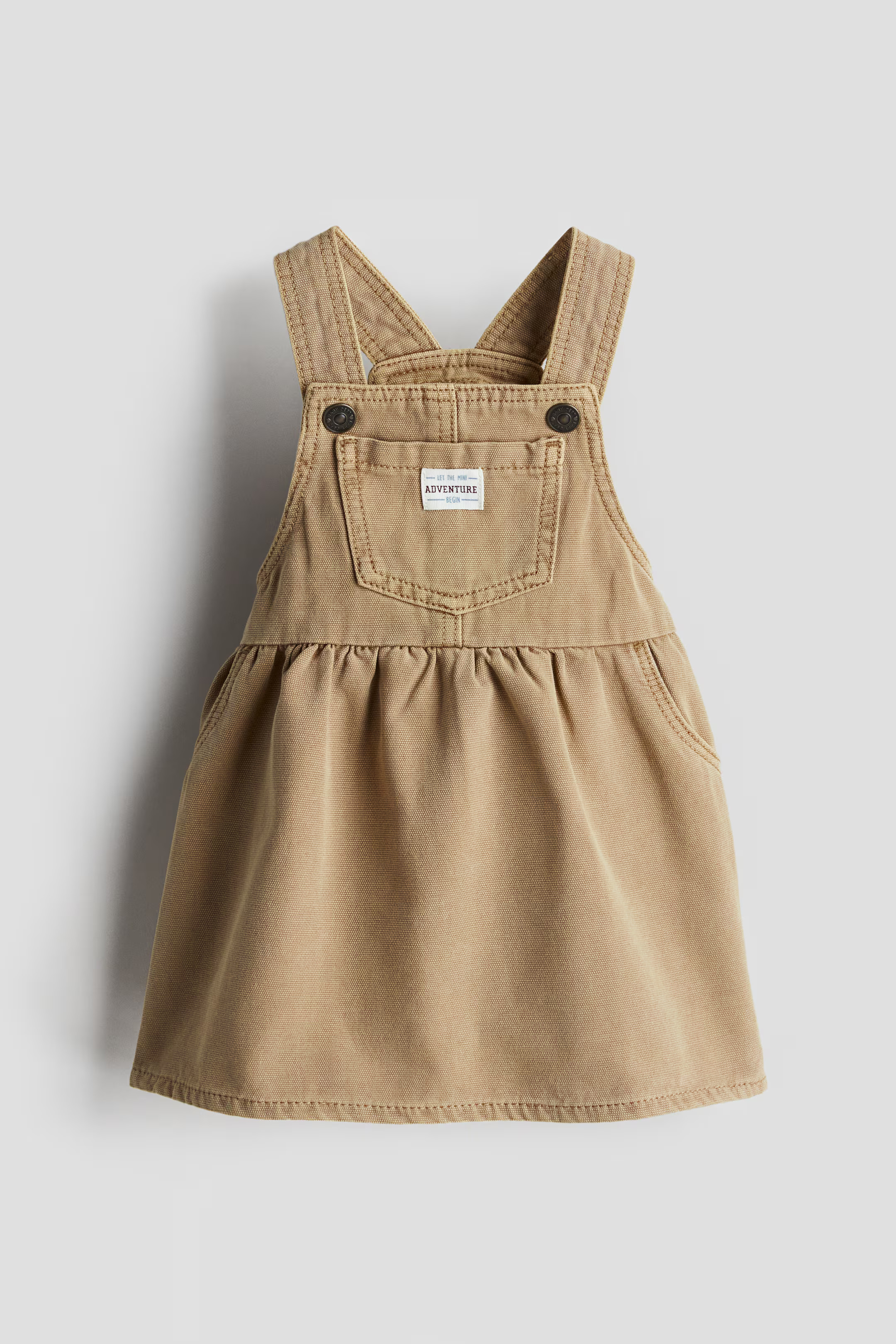 Cotton Overall Dress - Beige - Kids | H&M US | H&M (US + CA)