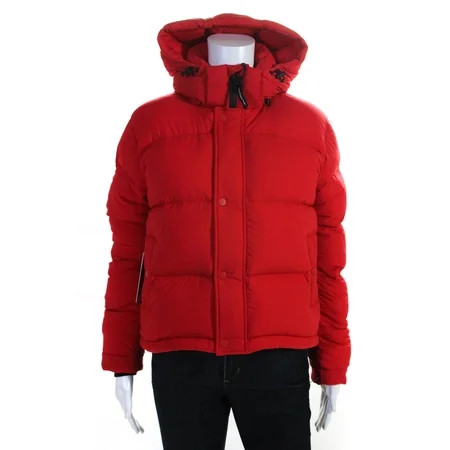 TNA Womens The Super Puff Hooded Goose Down Puffer Coat Red Size Extra Small | Walmart (US)