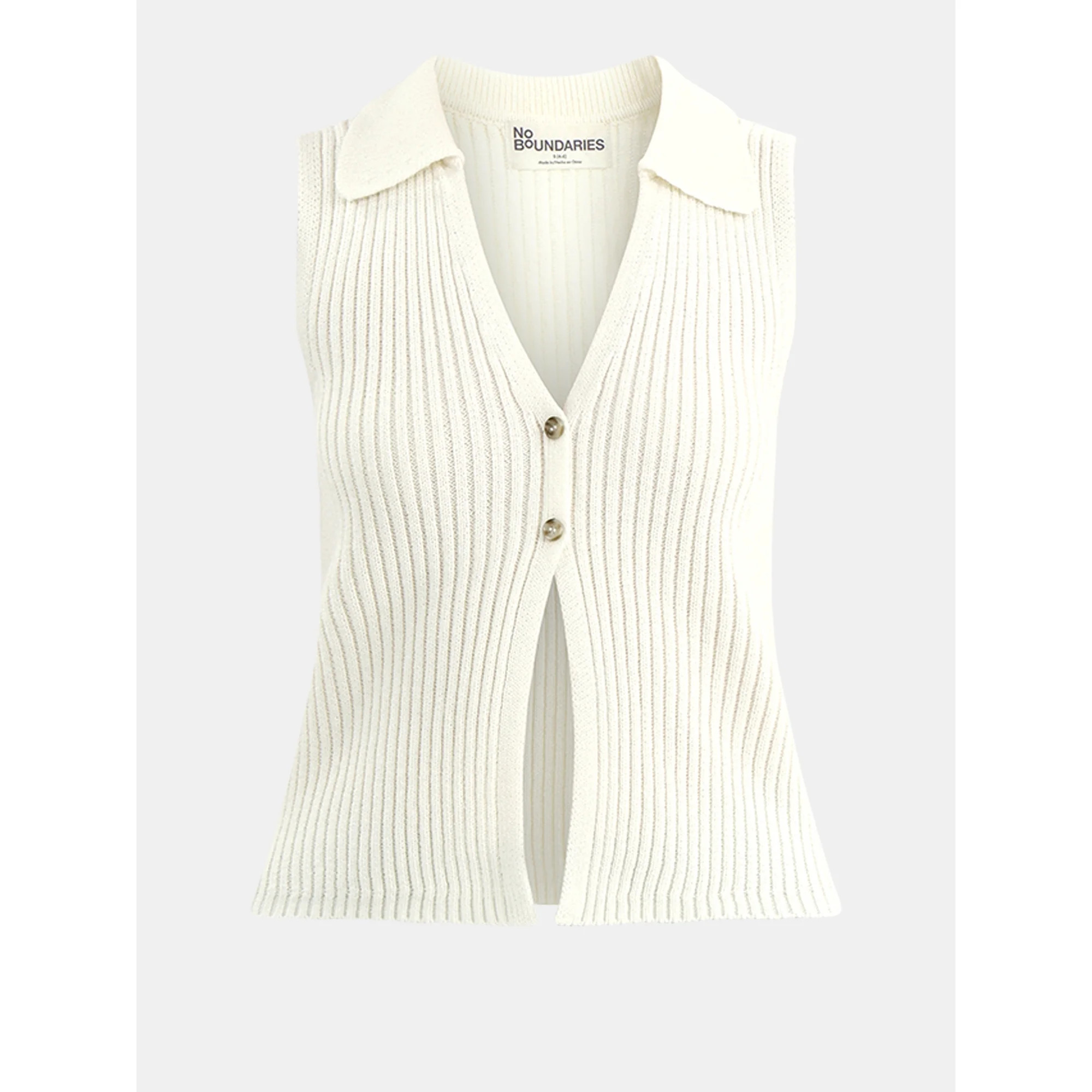 No Boundaries Button-Front Sweater Vest Top, Women's - Walmart.com | Walmart (US)