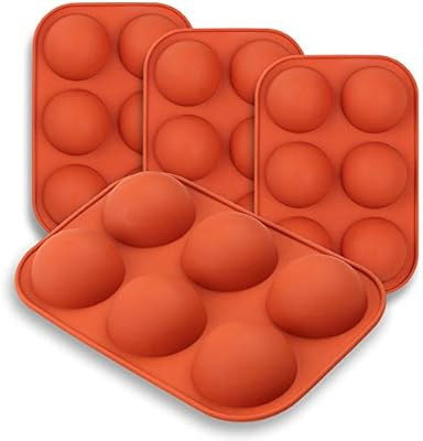 homEdge Medium Semi Sphere Silicone Mold, 4 Packs Baking Mold for Making Hot Chocolate Bomb, Cake... | Amazon (US)