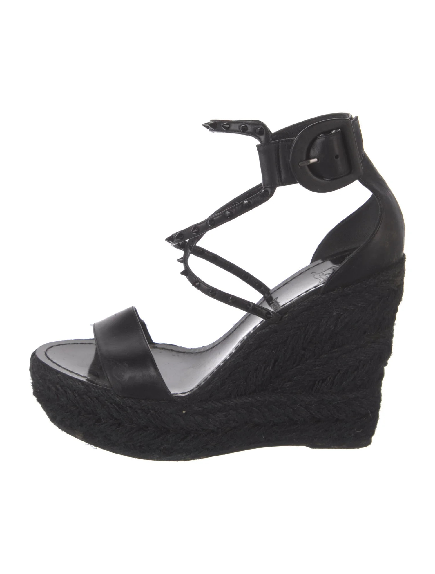 Spike Accents Leather Espadrilles | The RealReal