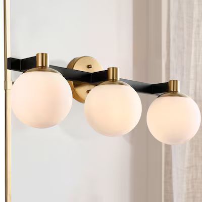 JONATHAN  Y Modernist Globe Modern/contemporary Transitional 24-in 3-Light Brass Gold/Black LED F... | Lowe's