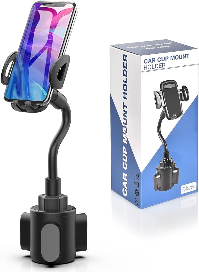 bokilino Car Cup Holder Phone Mount, Adjustable Gooseneck Cup Holder Cradle Car Mount for Cell Ph... | Amazon (US)