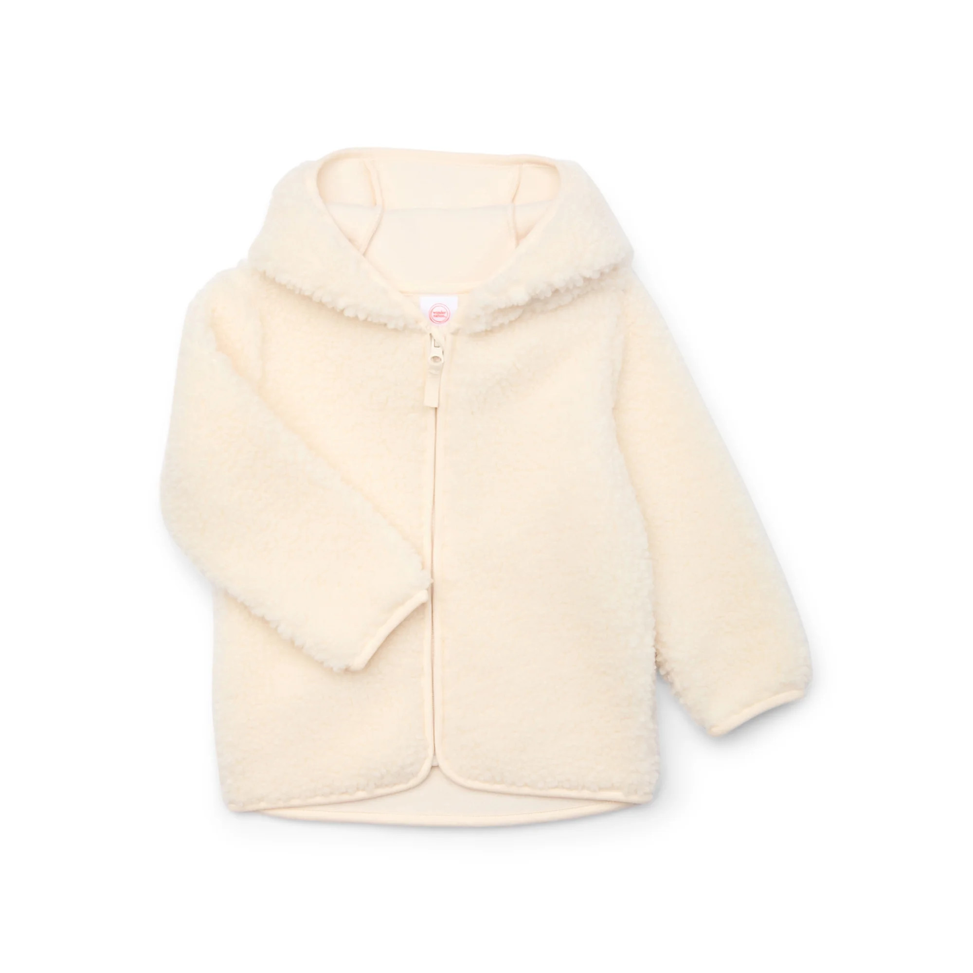 Wonder Nation Toddler Teddy Fleece Jacket with Hood, Size 12M-5T | Walmart (US)