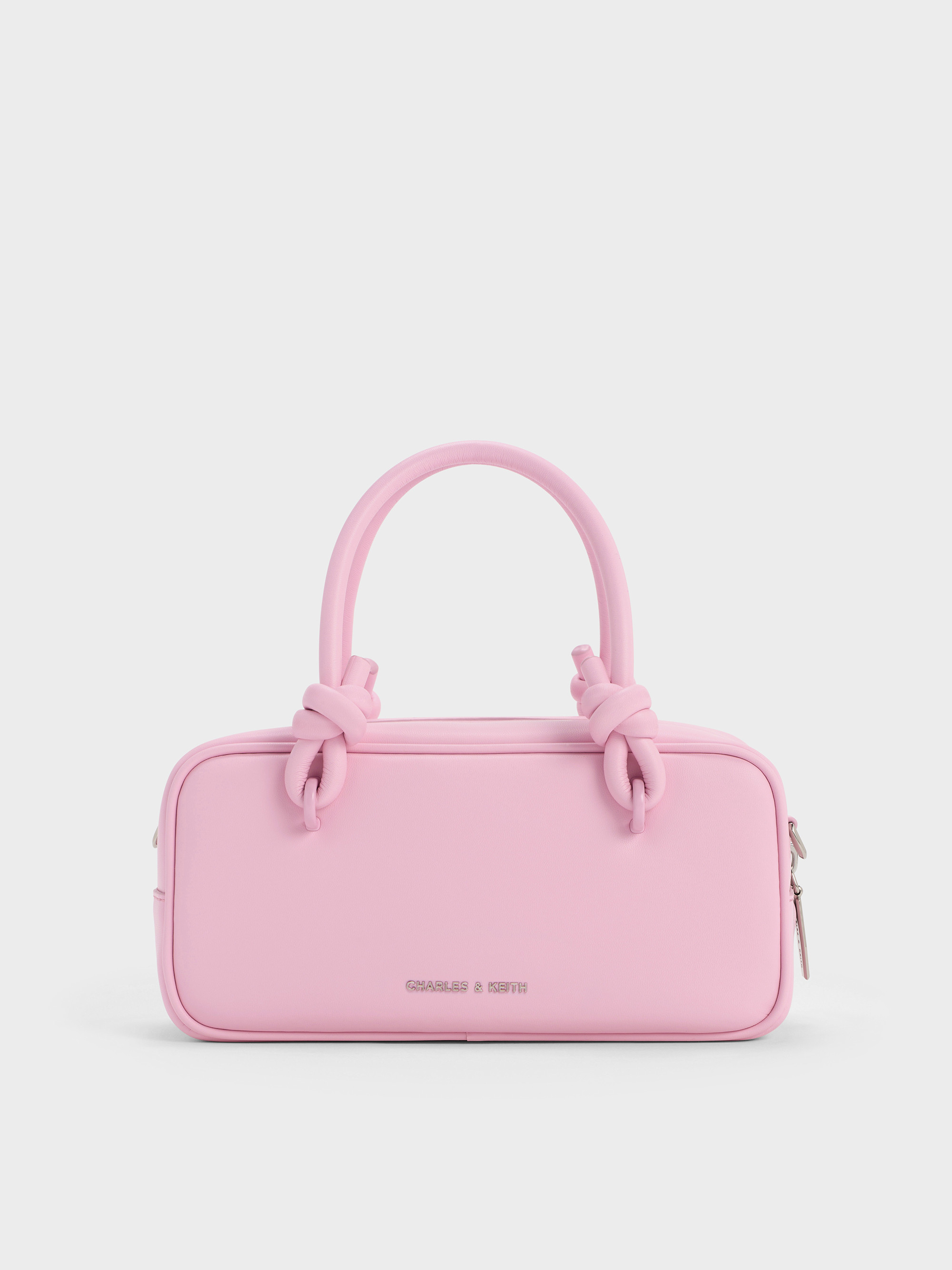 Bubblegum Pink Sammie Knotted-Handle Elongated Bag | CHARLES & KEITH UK | Charles & Keith UK