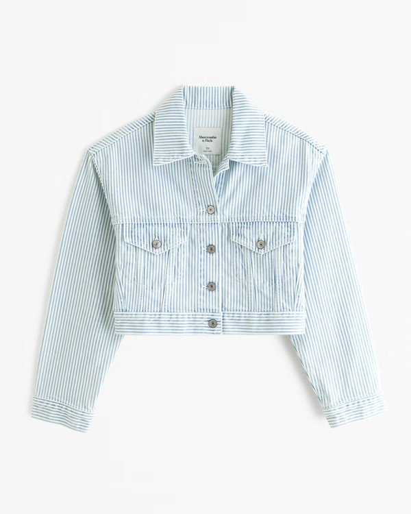 Cropped Denim Trucker Jacket | Abercrombie & Fitch (US)