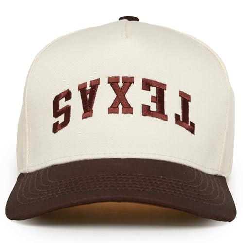 Two Tone Vintage Snapback Hat - Texas (Upside Down) - Brown/Beige | Amazon (US)