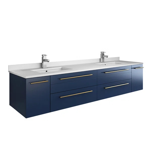 Lucera 72" Wall Hung Undermount Sink Double Bathroom Vanity | Wayfair North America