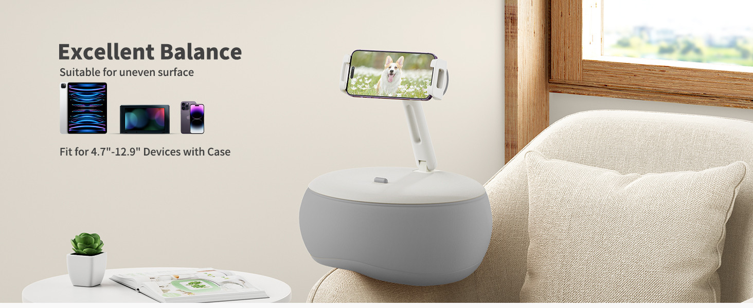 SAIJI Tablet Stand Pillow, Phone Stand for Lap Angle Height Adjustable Soft Pillow Phone Holder f... | Amazon (US)