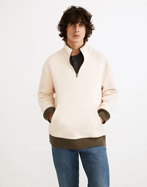 (Re)sourced Sherpa Half-Zip Sweatshirt | Madewell