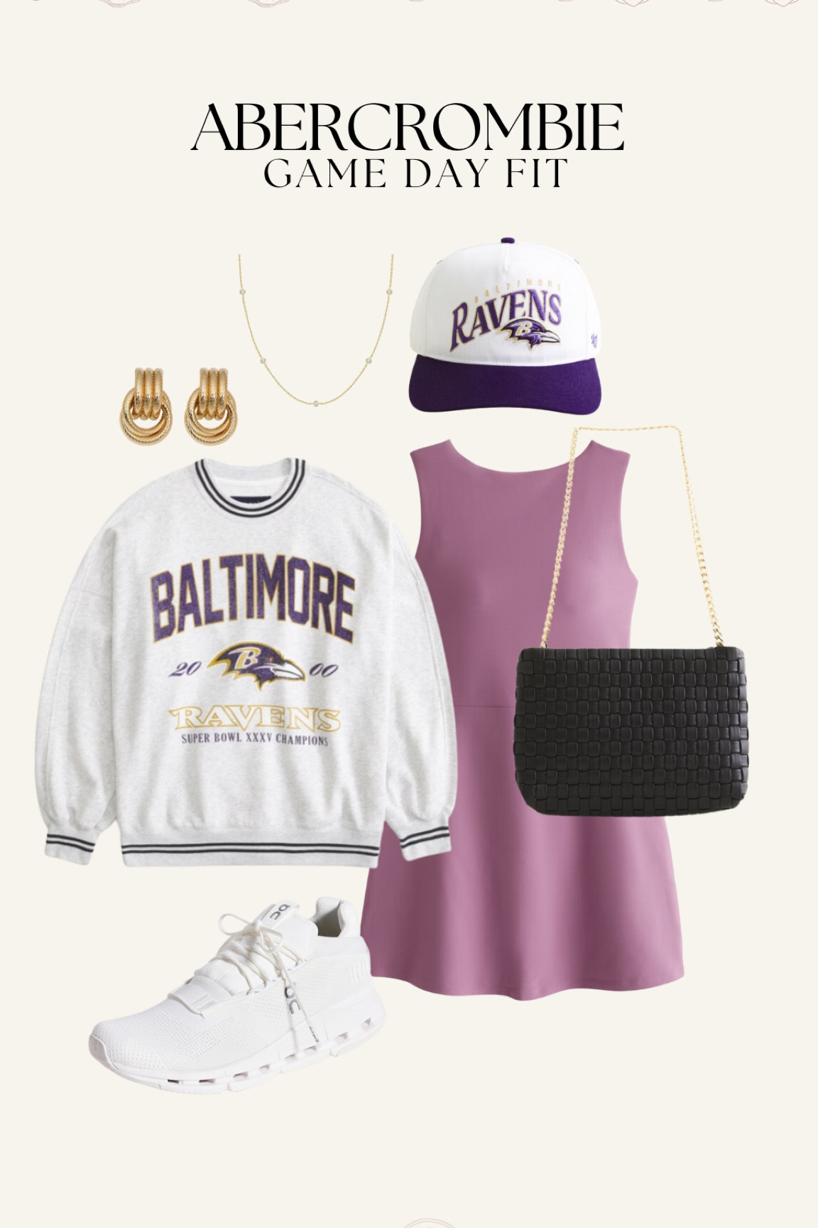 Baltimore ravens sweatshirt and athletic dress game day outfit 

#LTKFallSale #LTKSeasonal