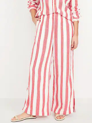 High-Waisted Crinkle Gauze Wide-Leg Pants | Old Navy (US)