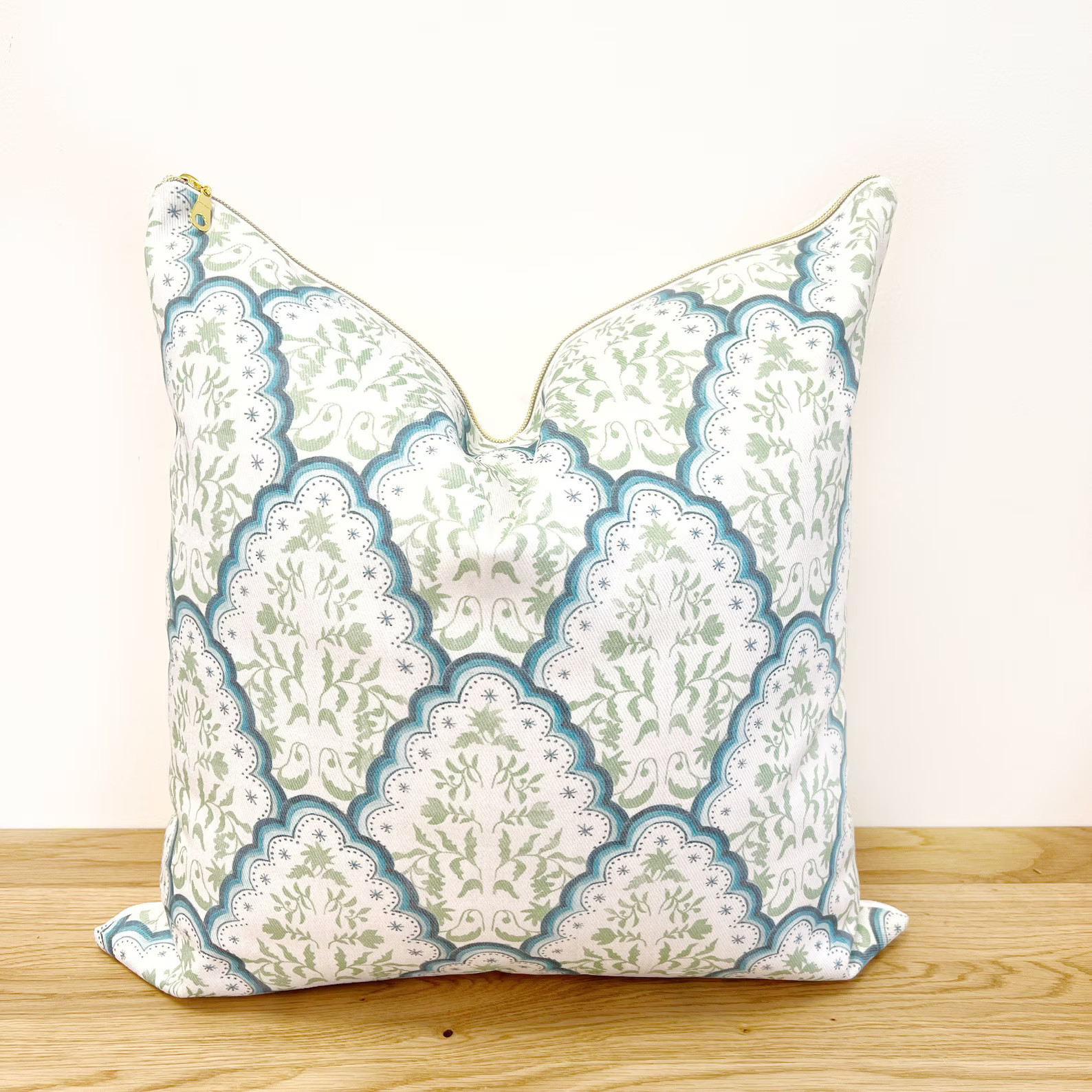 White Scallop Paisley Blue and Green Throw Pillow Cover by | Etsy | Etsy (US)
