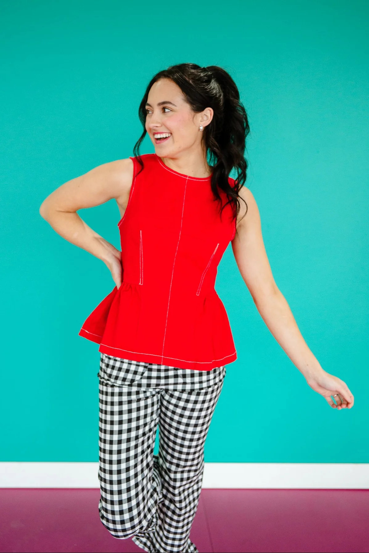 Sally Peplum Blouse - True Red | MyEllement Boutique