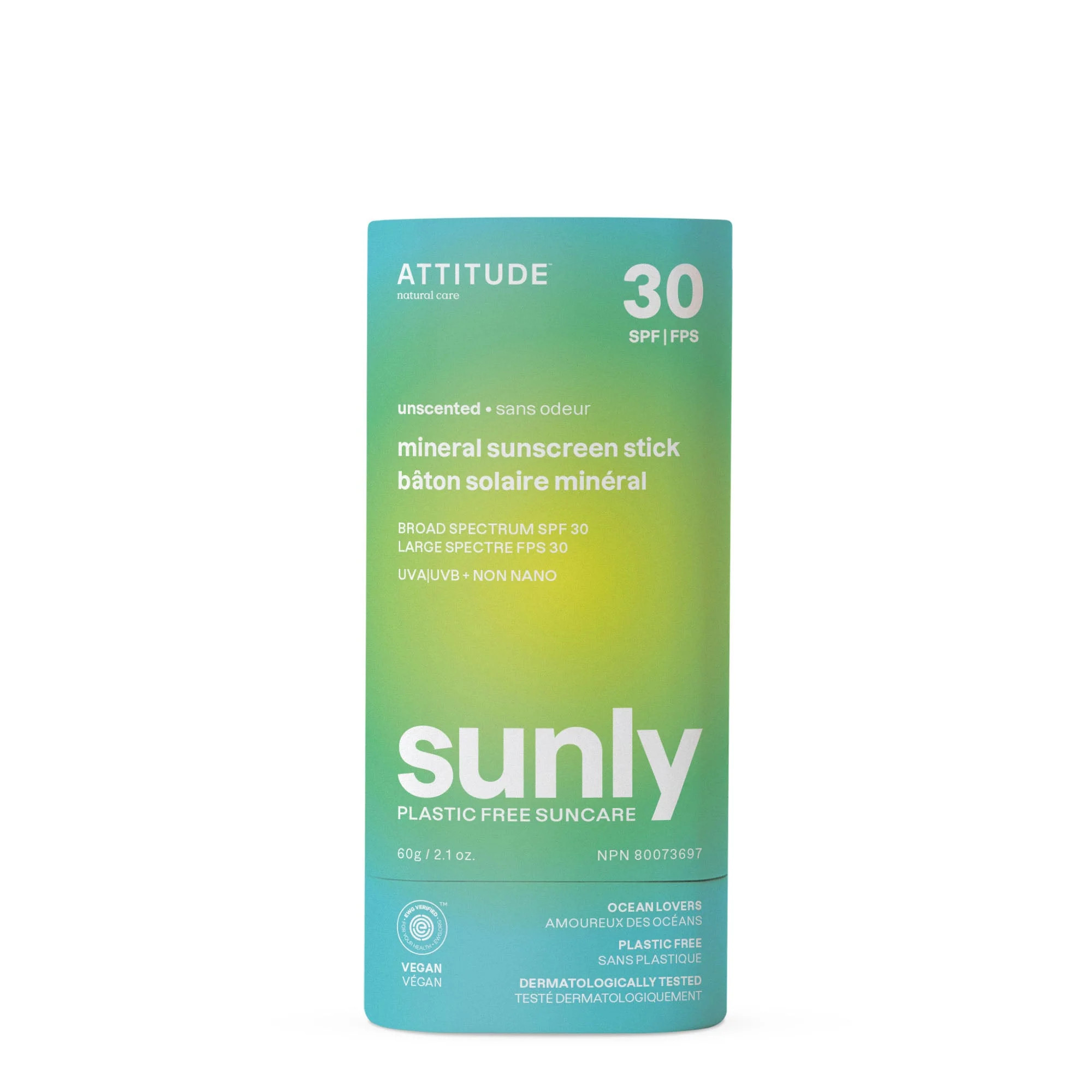 Plastic-free Mineral Sunscreen Stick Spf 30 | ATTITUDE