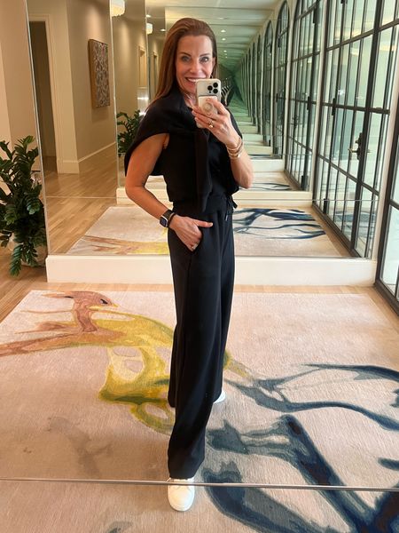 Travel ready with this amazing jumpsuit from SPANX! I’m obsessed! So comfortable, so soft! I’m wearing the size small and fits like a glove. Comes in several colors! Throw the crew sweatshirt over my shoulders and ready to go!

#LTKstyletip #LTKtravel #LTKover40