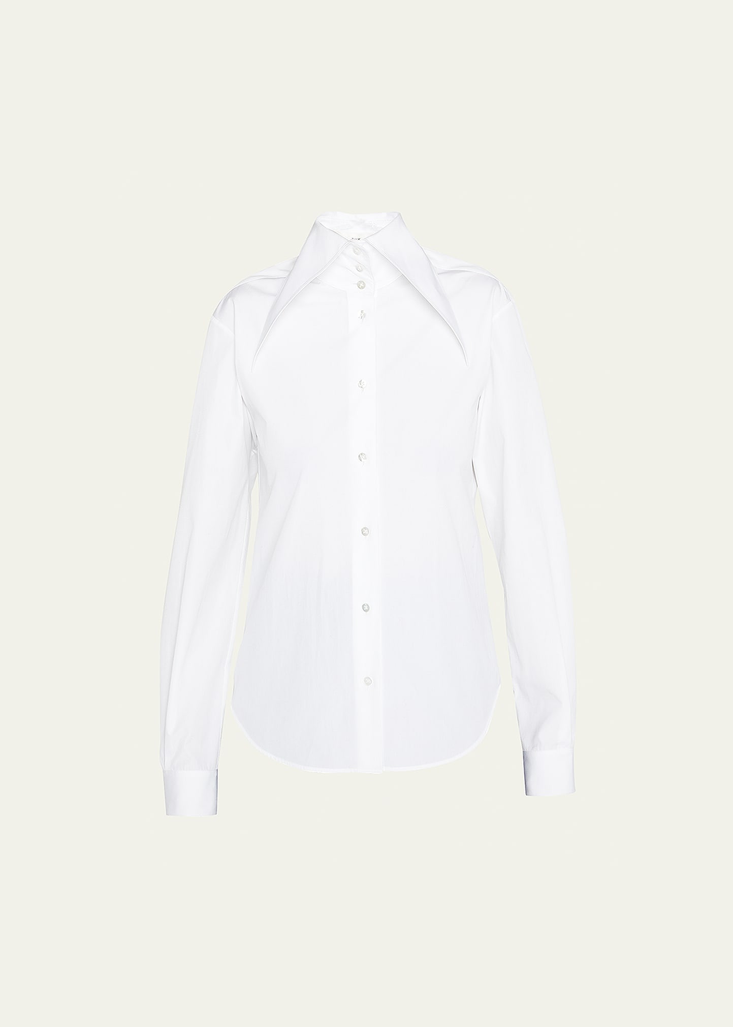 THE ROW Armelle Button-Front Shirt w/ Point Collar | Bergdorf Goodman