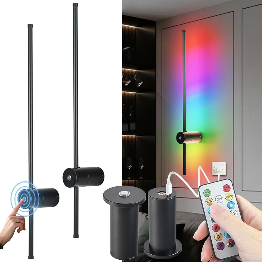 Battery Operated Wall Sconce, Wireless Wall Sconces Set Of Two With Remote Control, 10000mAh Deta... | Amazon (US)