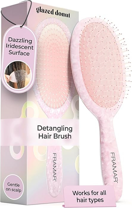 FRAMAR Iridescent Detangling Hair Brush - Detangler Brush, Wet Hair Brush For Women, Curly Hair B... | Amazon (CA)