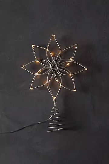 Pre-Lit LED Christmas Tree Topper, Flower | Anthropologie (US)
