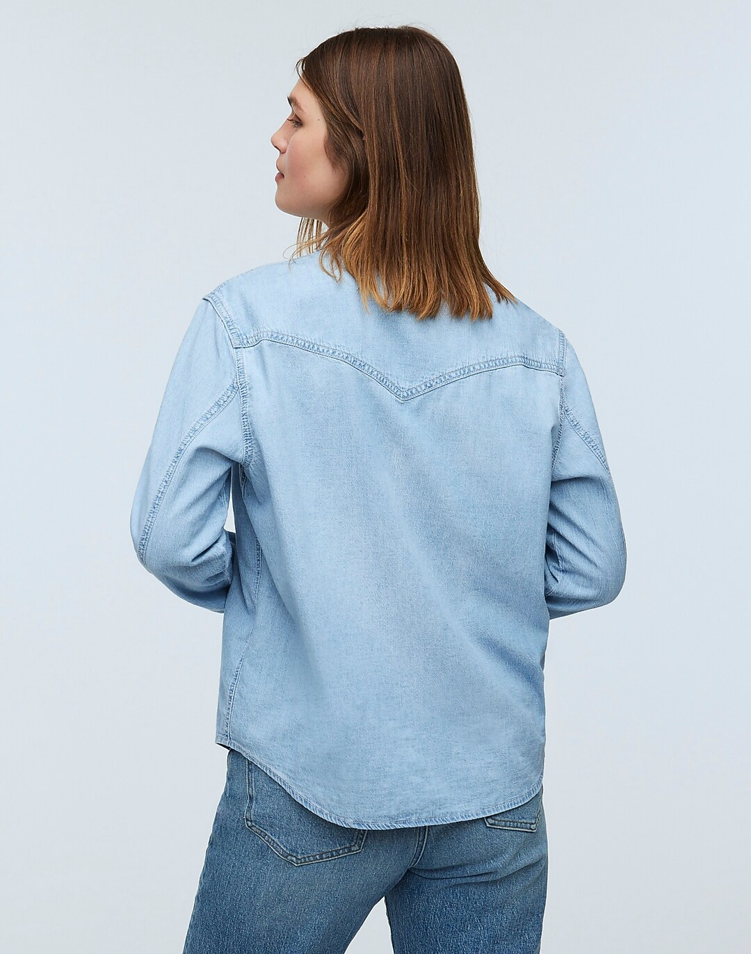 Denim Western Button-Up Shirt in Landrea Wash | Madewell