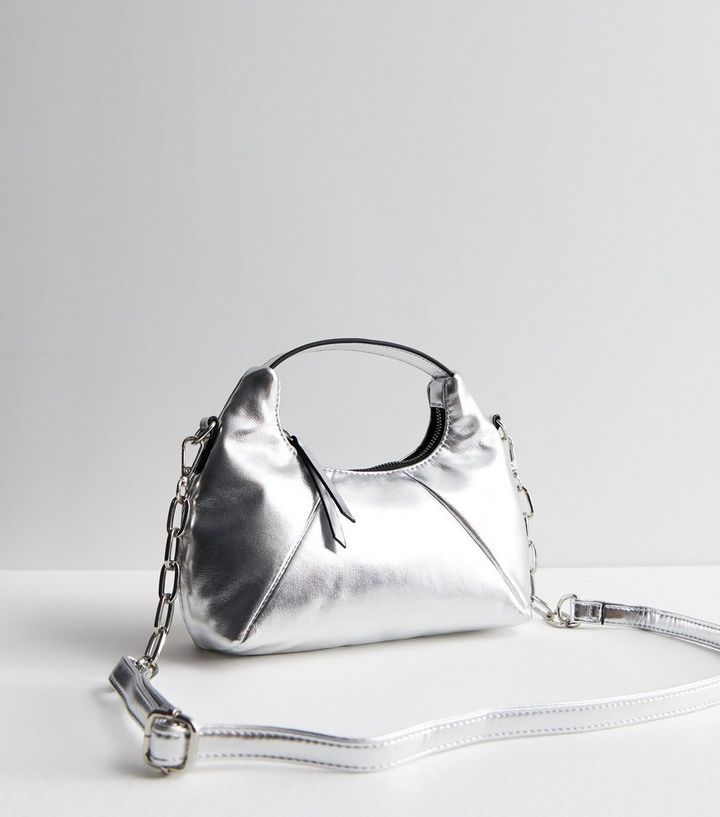 Silver Puffy Cross Body Bag | New Look | New Look (UK)