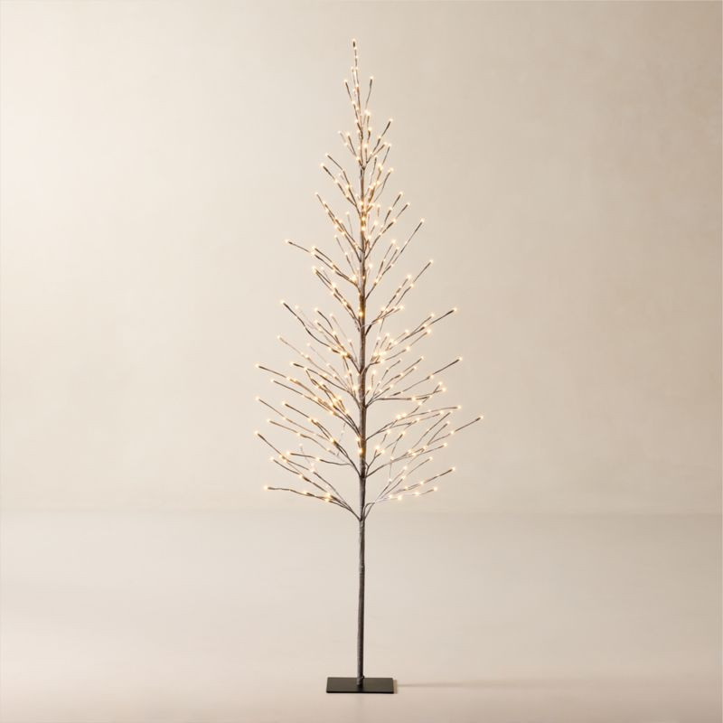 Faux Birch Pre-Lit LED Tree 7' | CB2
