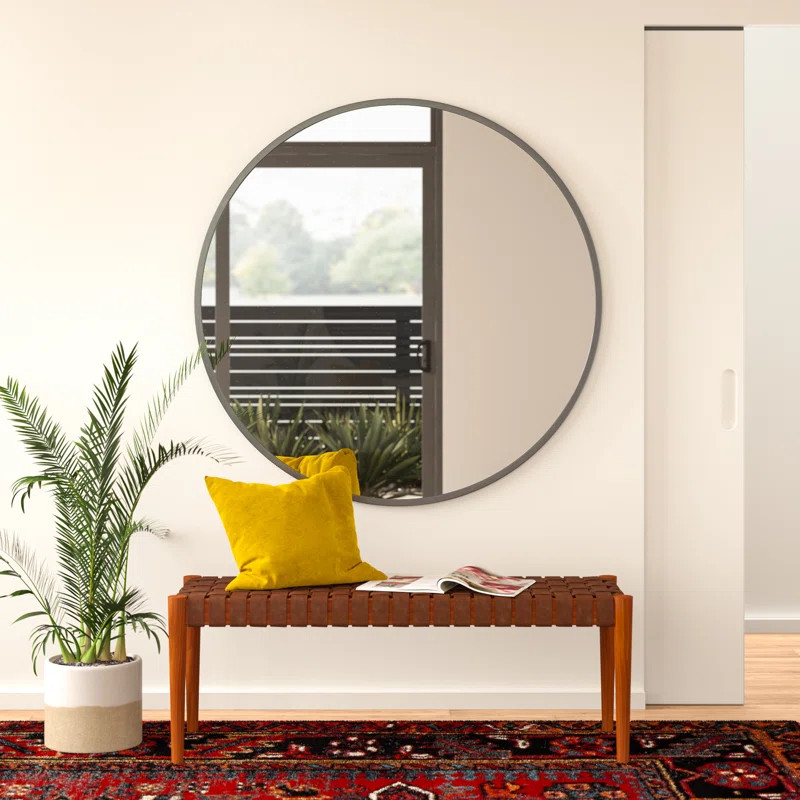 Needville Round Metal Wall Mirror | Wayfair North America