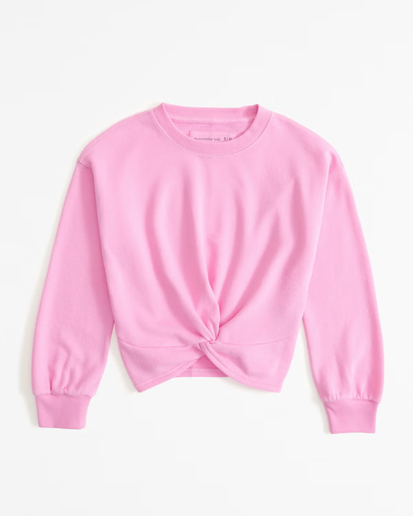 girls twist-front crew sweatshirt | girls | Abercrombie.com | Abercrombie & Fitch (US)