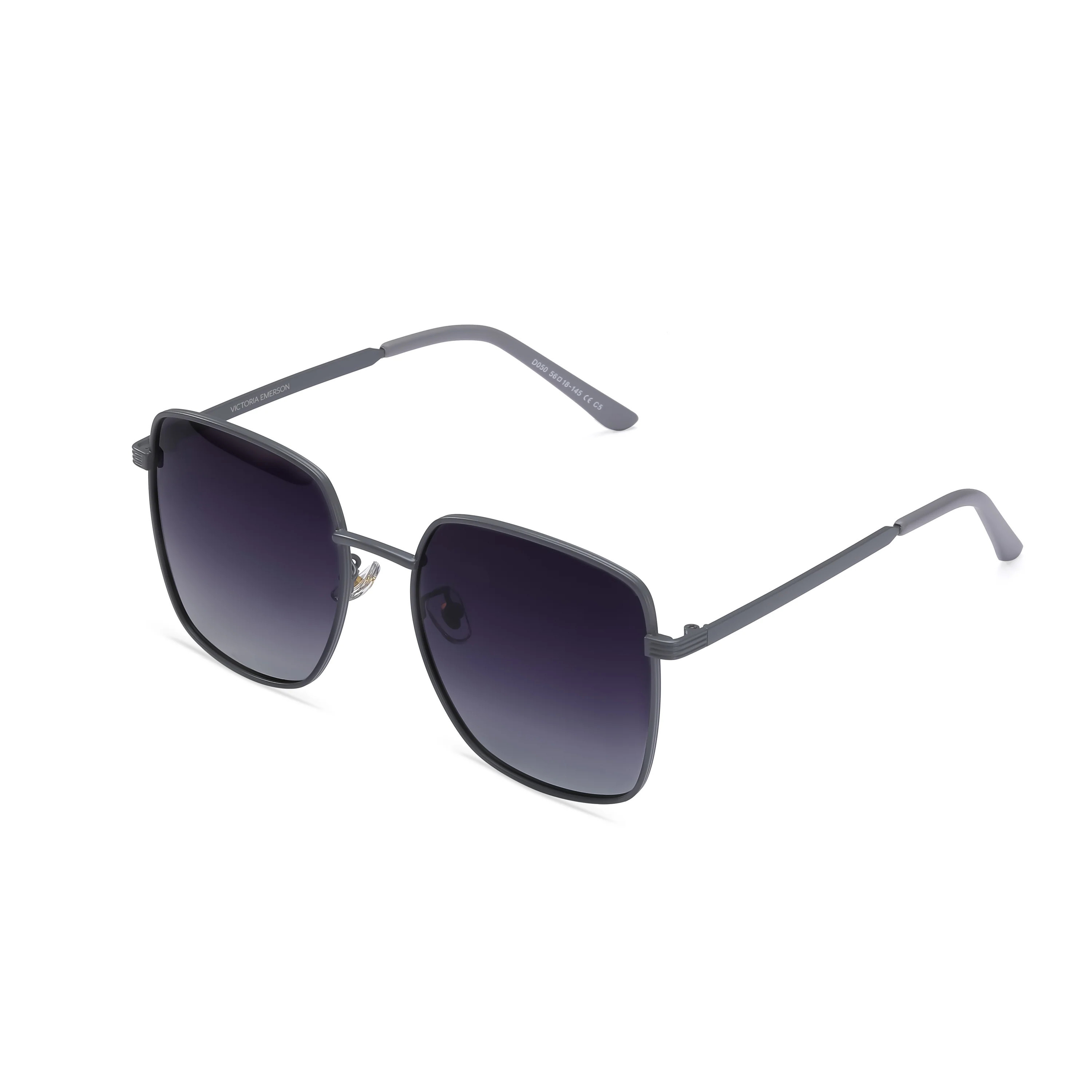 Kitty Oversized Gray Square Sunglasses | Victoria Emerson