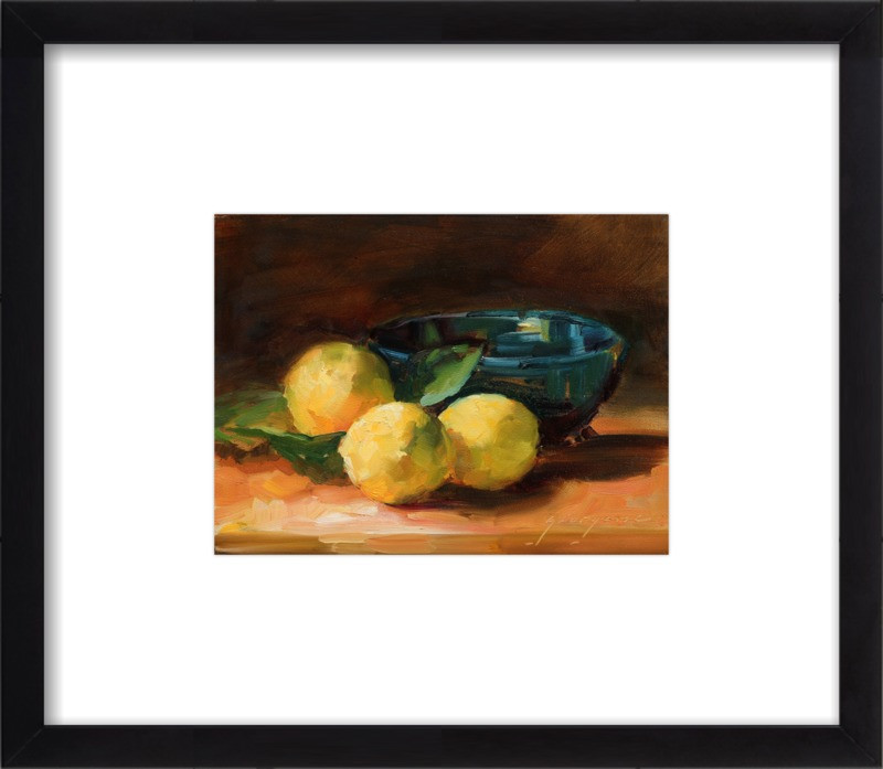 Lemons and Blue Bowl | Artfully Walls