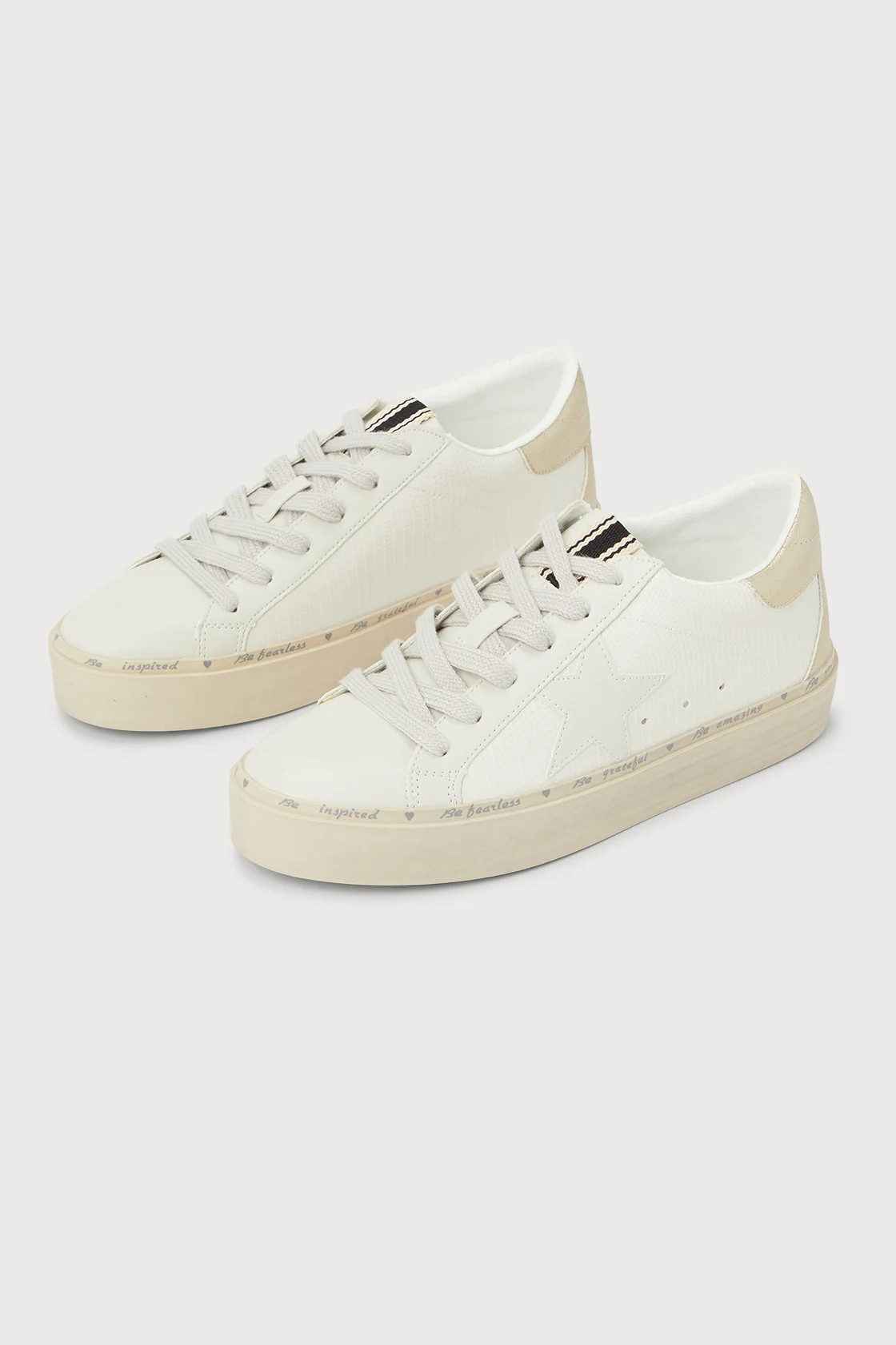 Reba White Metallic Flatform Color Block Sneakers | Lulus (US)