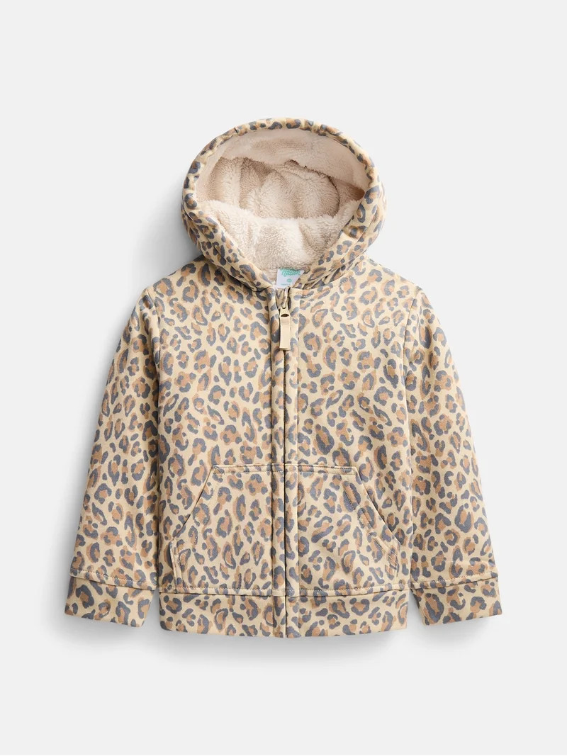 Wonder Nation Toddler Fleece- Lined Zip Hoodie, Sizes 12M-5T | Walmart (US)