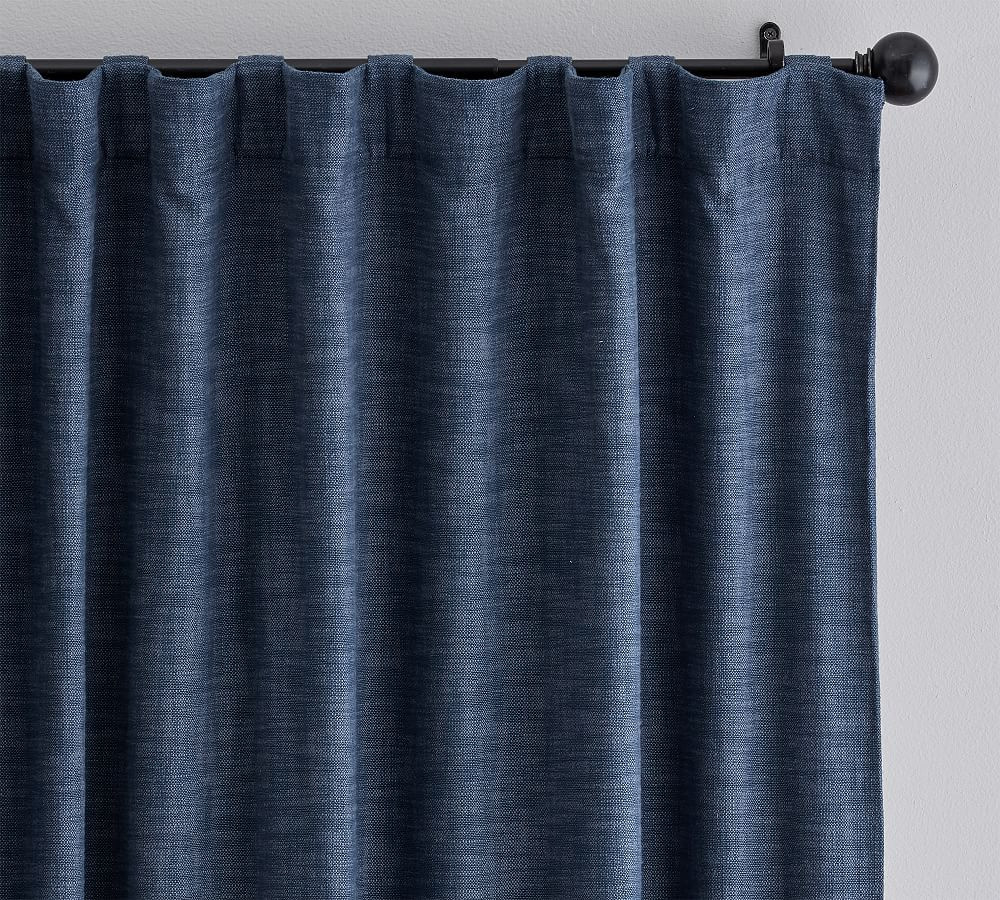 Seaton Textured Cotton Blackout Curtain | Pottery Barn (US)