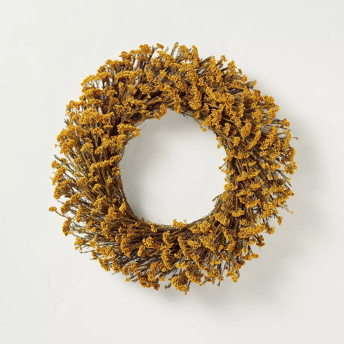 21.25" Preserved Golden Yarrow Fall Wreath - Hearth & Hand™ with Magnolia | Target