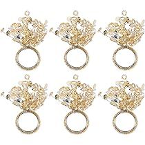 DII CAMZ10671 Napkin Rings, Set of 6, Beaded Sparkle Gold | Amazon (US)