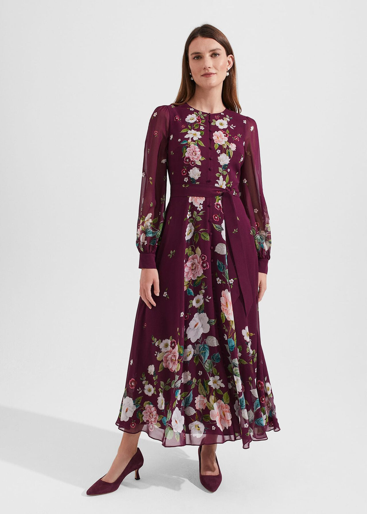 Maribella Silk Floral Dress | Hobbs
