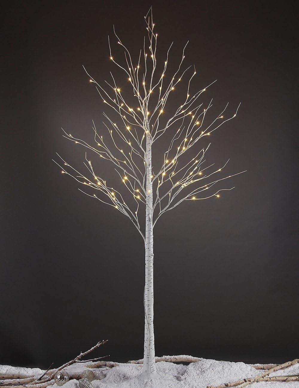 LIGHTSHARE 8 Feet 132L LED Birch Tree Lights, Warm White, for Holiday Party and Christmas Decoration, Indoor and Outdoor Use | Amazon (US)