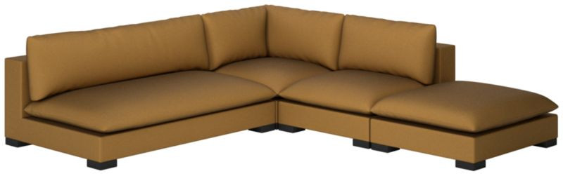 Deseo 4-Piece Modular Copper Brown Performance Velvet Deep Depth Sectional Sofa with Loveseat + R... | CB2
