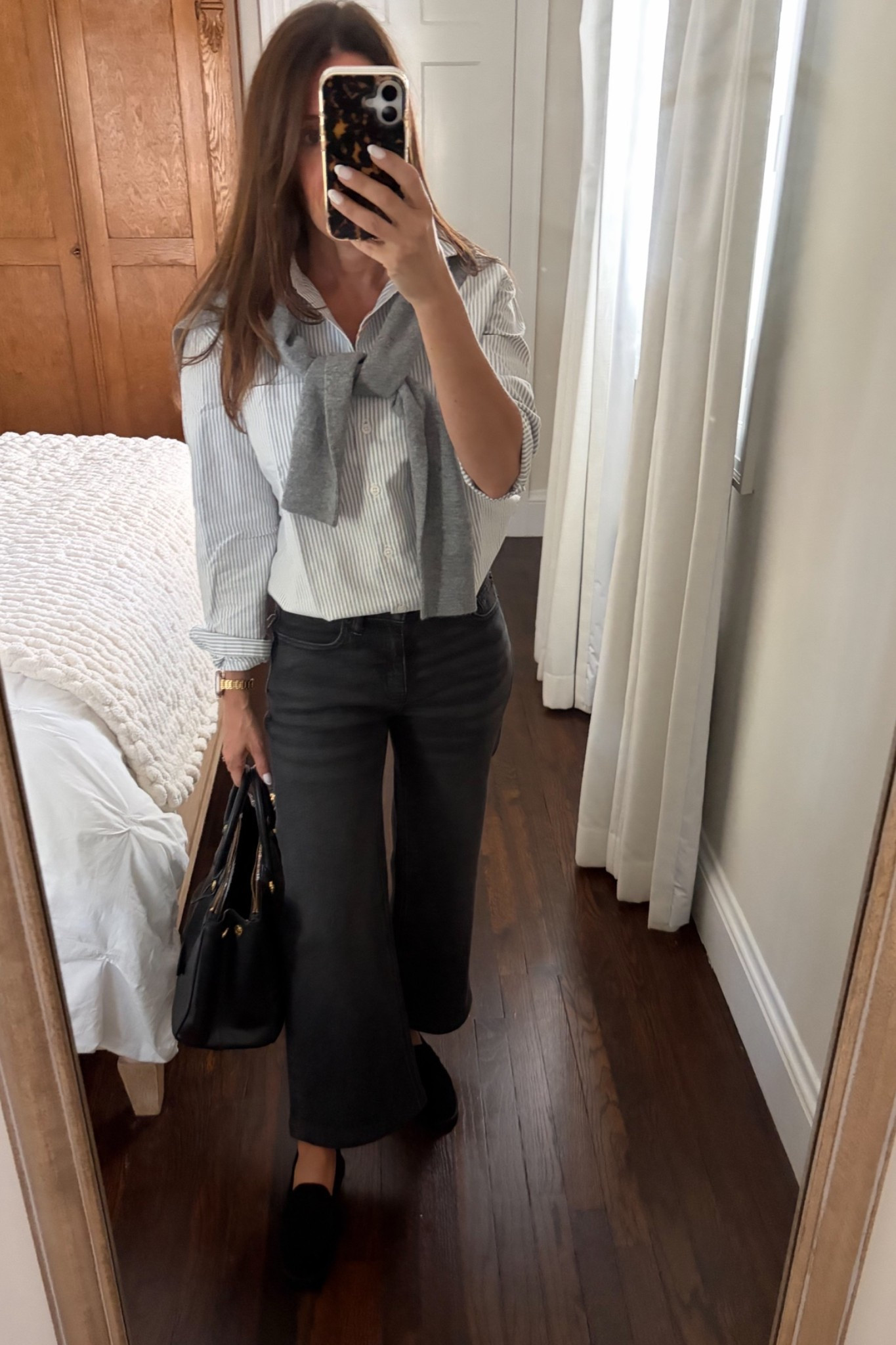 Fall look from @Quince .  These jeans are stretchy, I did have them hemmed so they would be cropped on me, I am 5’2.

#LTKWorkwear #LTKOver40 #LTKSeasonal