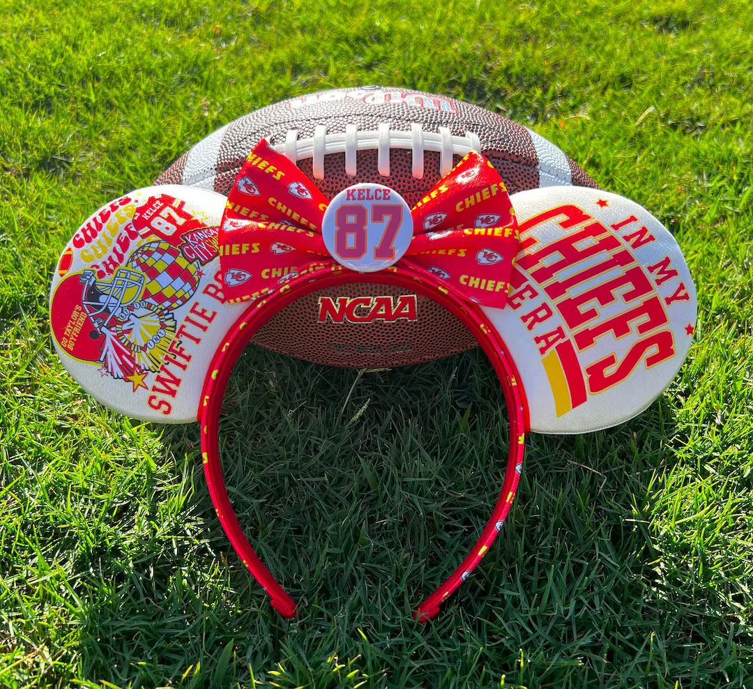 In My Chiefs Era Swift Kelce Inspired Mouse Ears Football Chiefs Ears Travis Kelce Swift Ears Mic... | Etsy (US)