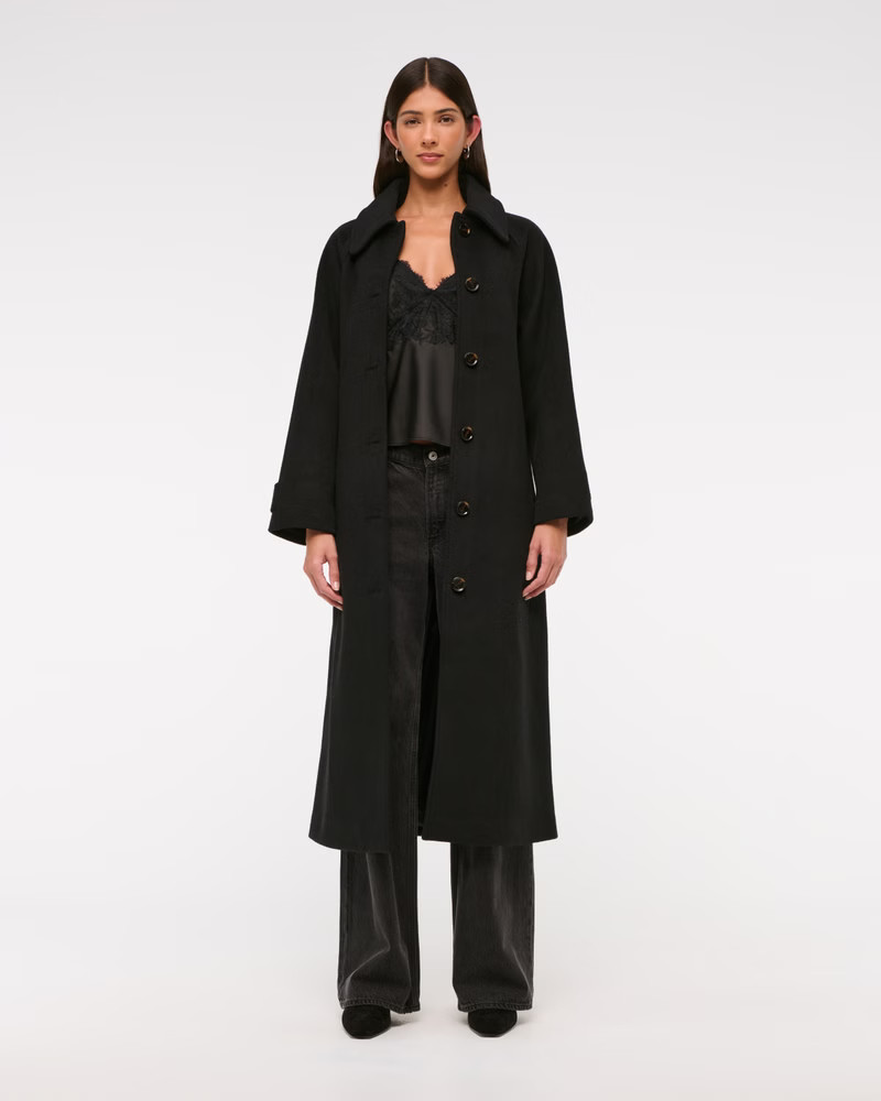 Wool-Blend Belted Coat | Abercrombie & Fitch (US)