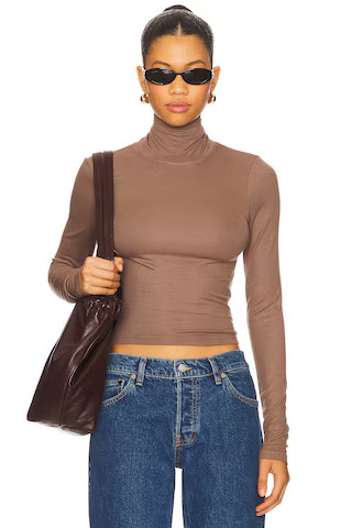 LA Made Felix Crop Turtle Neck Top in Truffle from Revolve.com | Revolve Clothing (Global)