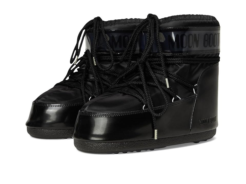 MOON BOOT Icon Low Glance Women's Cold Weather Boots Black : EU 39-41 (US Women's 8-9.5) B - Medium, Synthetic/Textile | Zappos