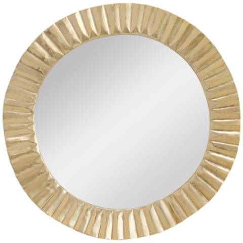 Currey and Company Carla Gold 24 1/4" Round Wall Mirror | Lamps Plus