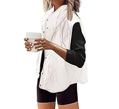 SENSERISE Womens Quilted Vest Stand Collar Lightweight Button Down Padded Gilet with Pockets | Amazon (US)