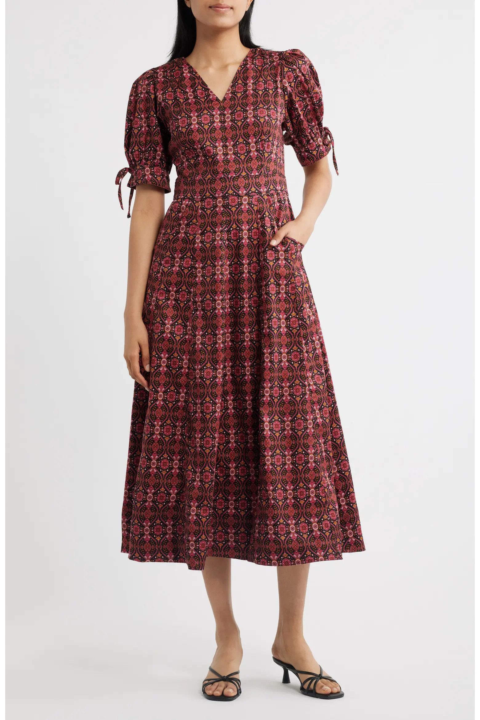 Balloon Sleeve Midi Dress (Women) | Nordstrom | Nordstrom