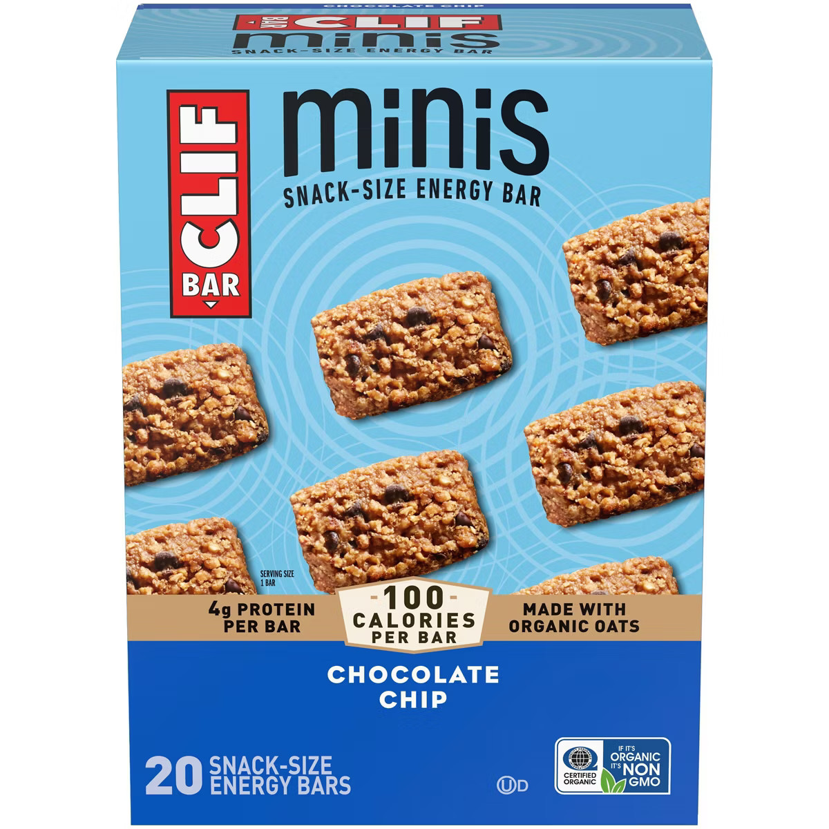 CLIF Bar Mini Chocolate Chip Granola Protein Bar Made with Organic Oats - 19.8oz/20pk | Target