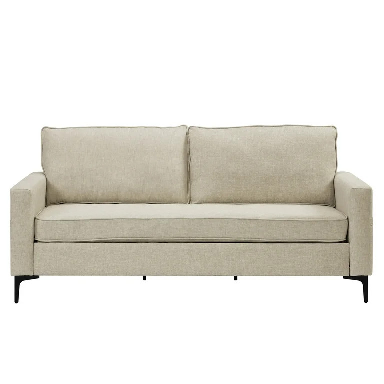 Larissa Sofa, USB Ports and Side Storage Pockets, Beige | Walmart (US)